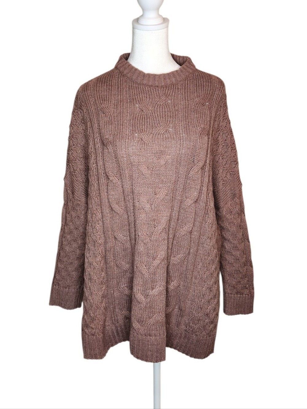 NEW Mersea Cotswold Cableknit Sweater in Chestnut One Size